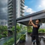 High-performance weather-resistant outdoor shading system installed on a modern Singapore home